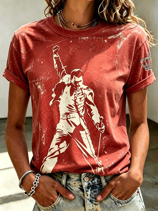 Women's Music-Print Casual Top