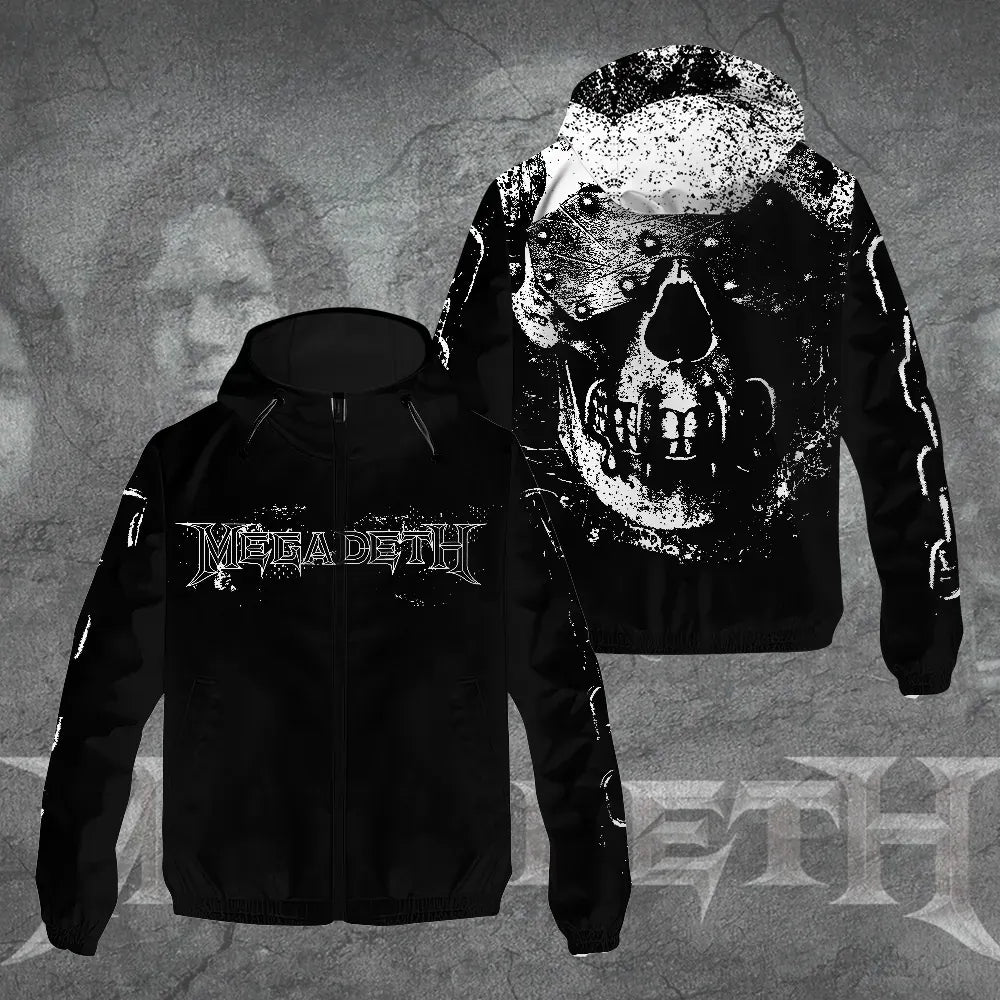 Men's American Thrash Metal Band Print Hoodie