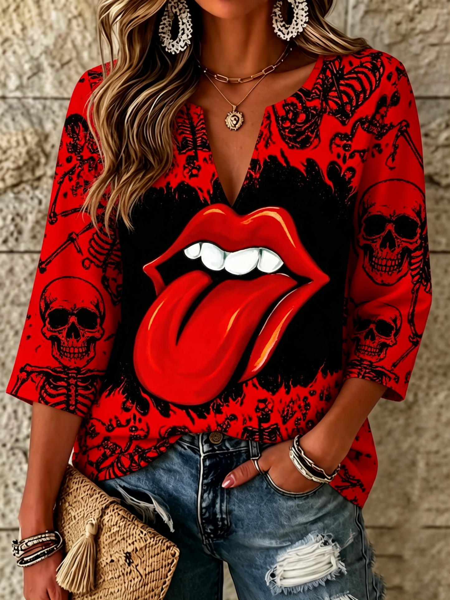 Women's Rolling Stones Print Shirt