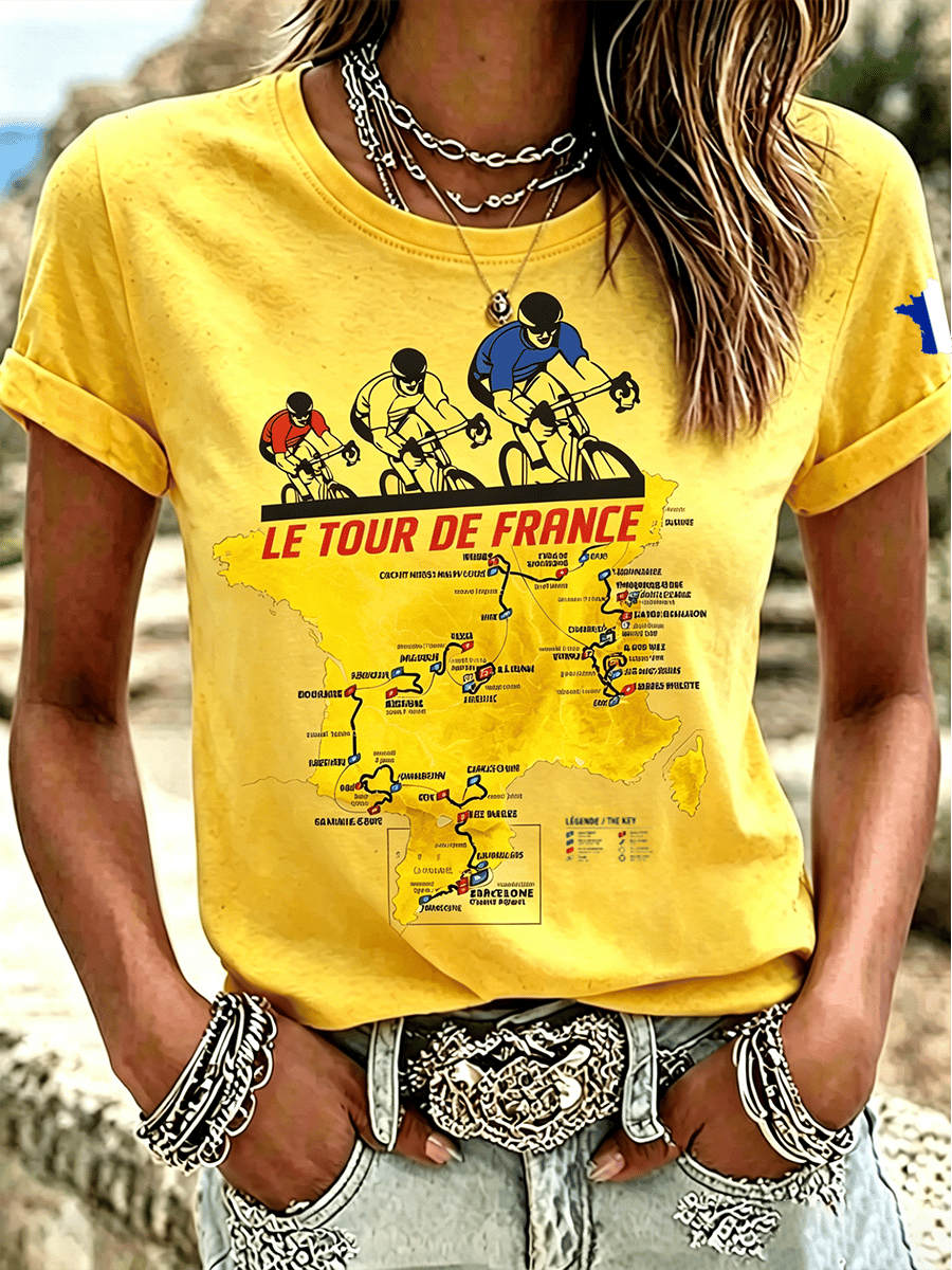 Women's Tour de France Print Casual T-Shirt