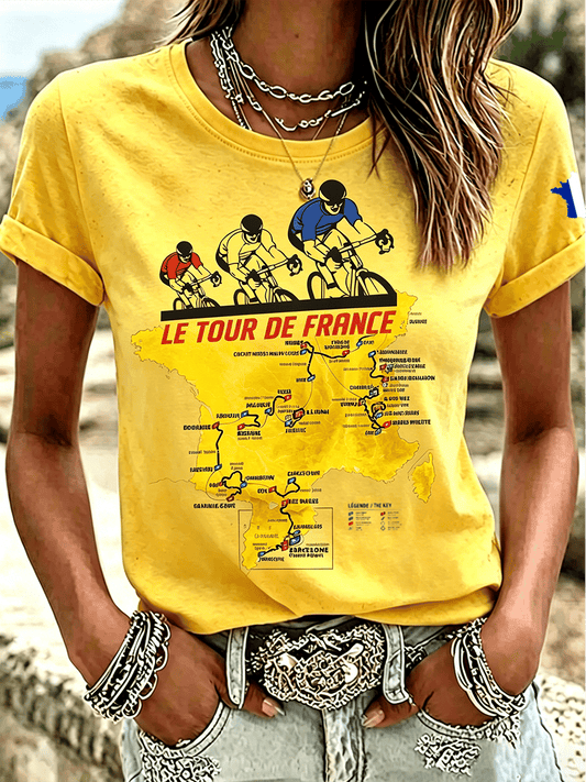 Women's Tour de France Print Casual T-Shirt