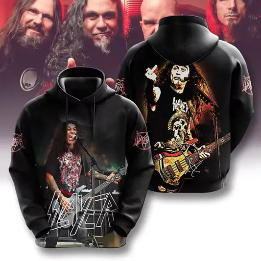 Men's American Thrash Metal Band Print Hoodie