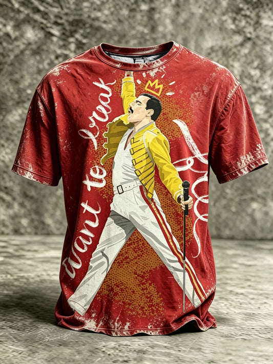 Men's Music-Print Casual Top