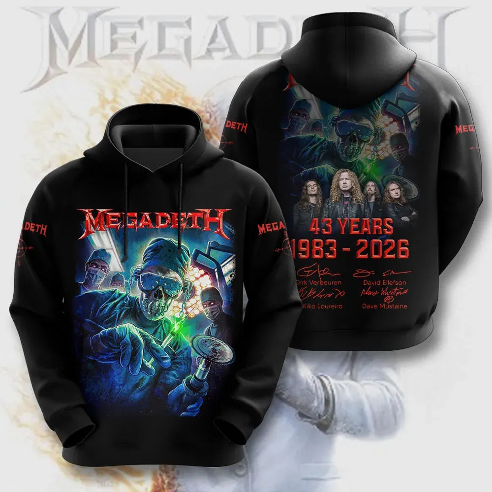 Men's American Thrash Metal Band Print Hoodie