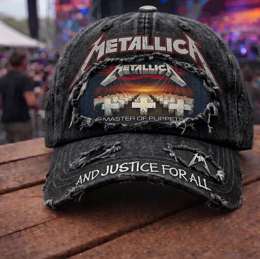 Women's Casual Heavy Metal Band Print Baseball Cap