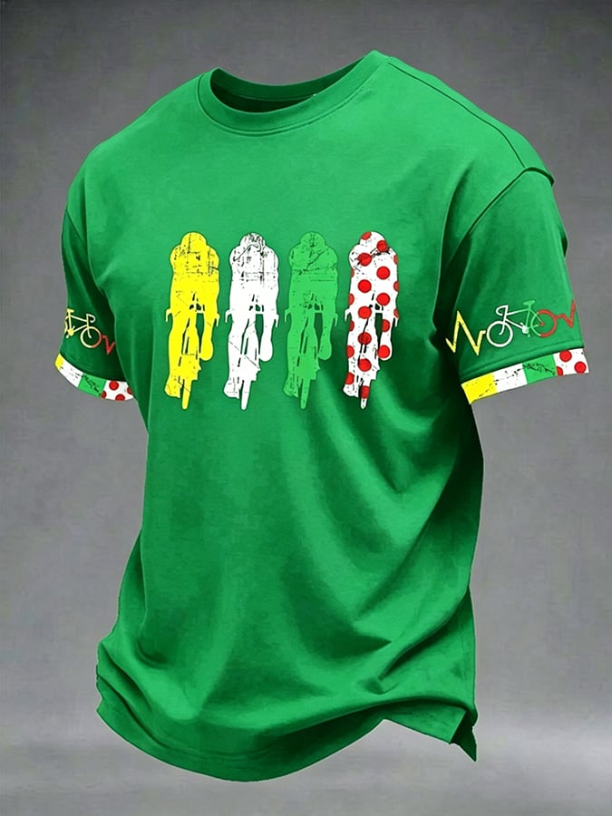 Men's Tour France Print Casual T-Shirt