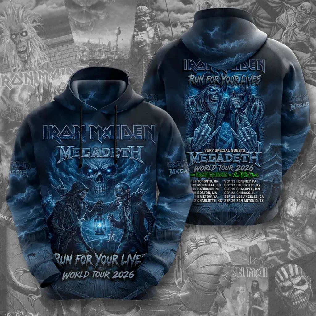 Men's American Thrash Metal Band Print Hoodie