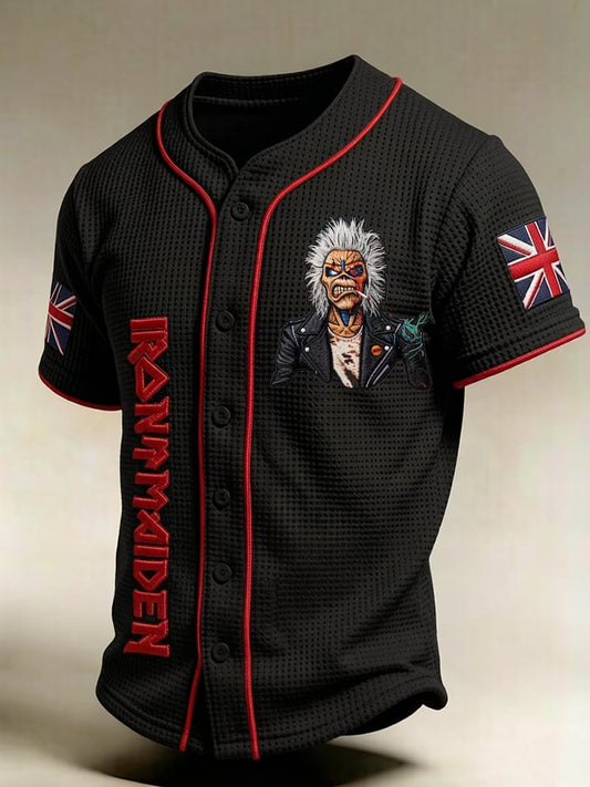 Men's England Heavy Metal Band Print Casual Top