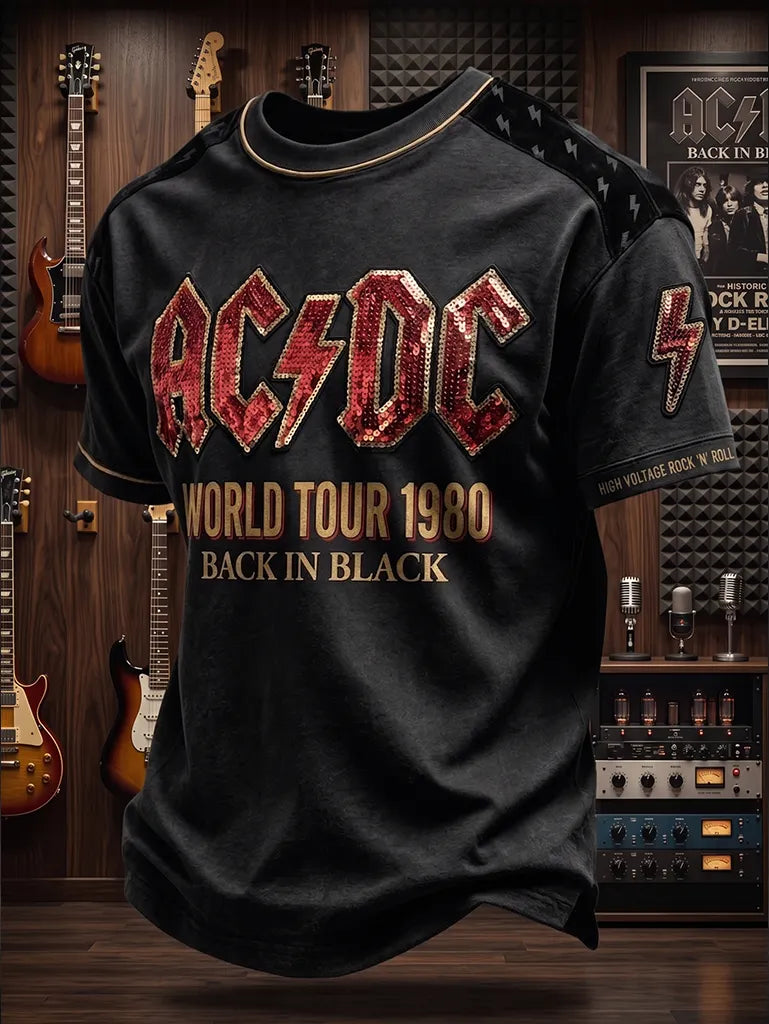 Men's Vintage Rock Music Graphic T-Shirt