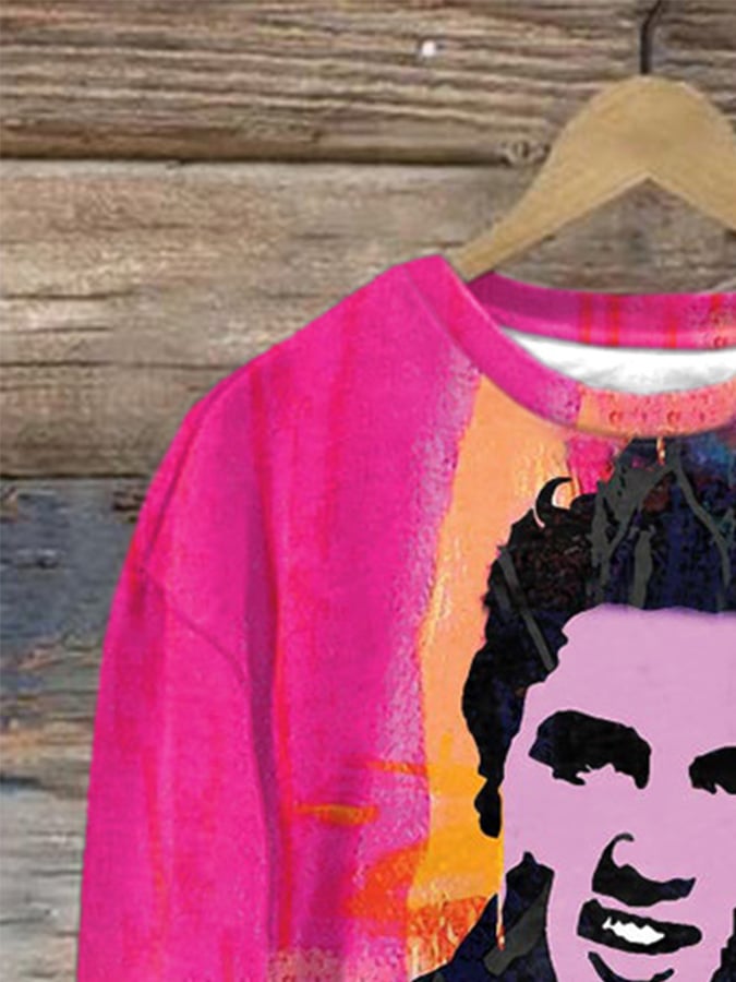 Retro King Of Rock Roll Painting Print Sweatshirt