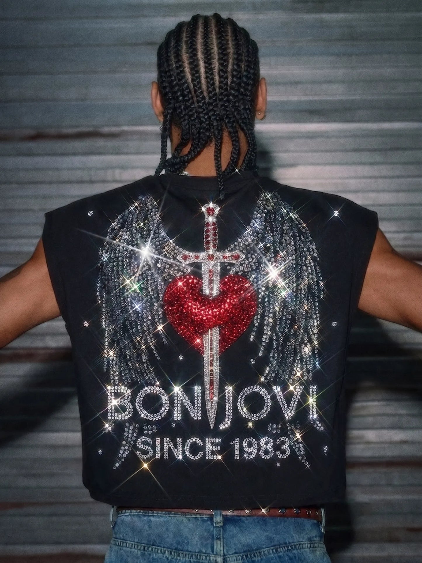 Vintage Bon Jovi Fan Sparkling Tank Top