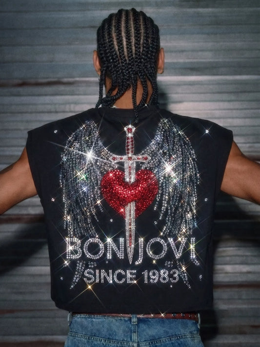 Vintage Bon Jovi Fan Sparkling Tank Top