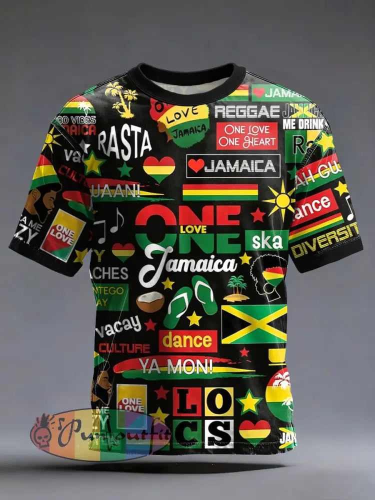Men's Reggae Music Inspired Print T-Shirt