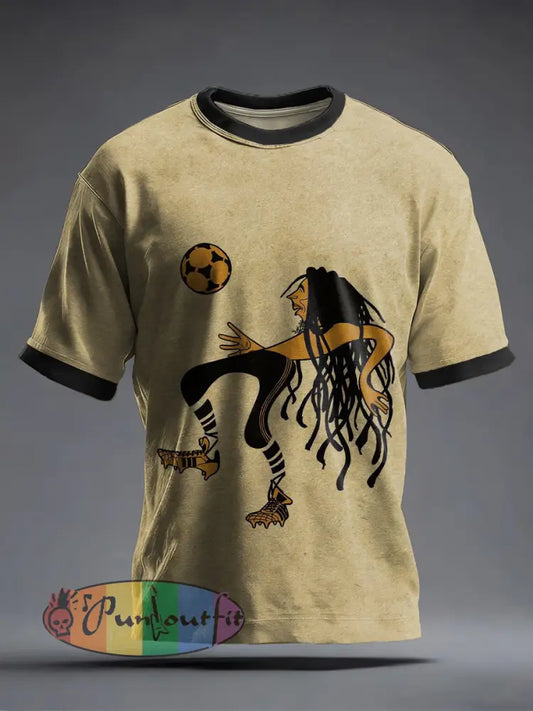 Men's Reggae Music Inspired Print Vintage T-Shirt