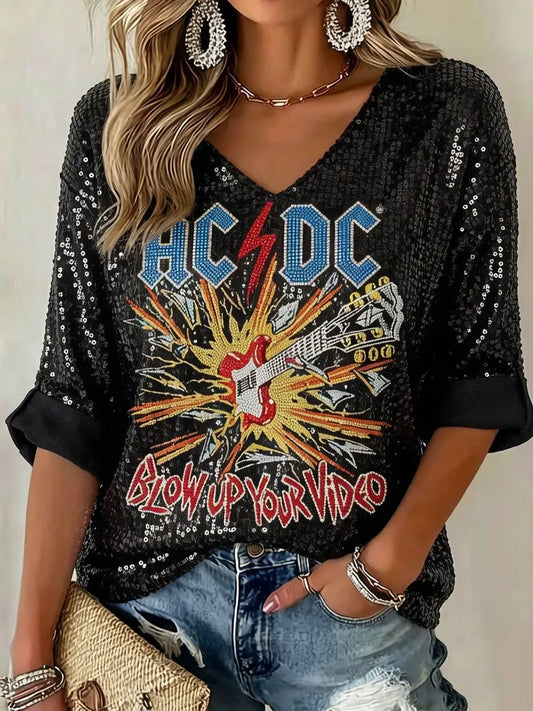 Women's Vintage AC/DC Fan Top