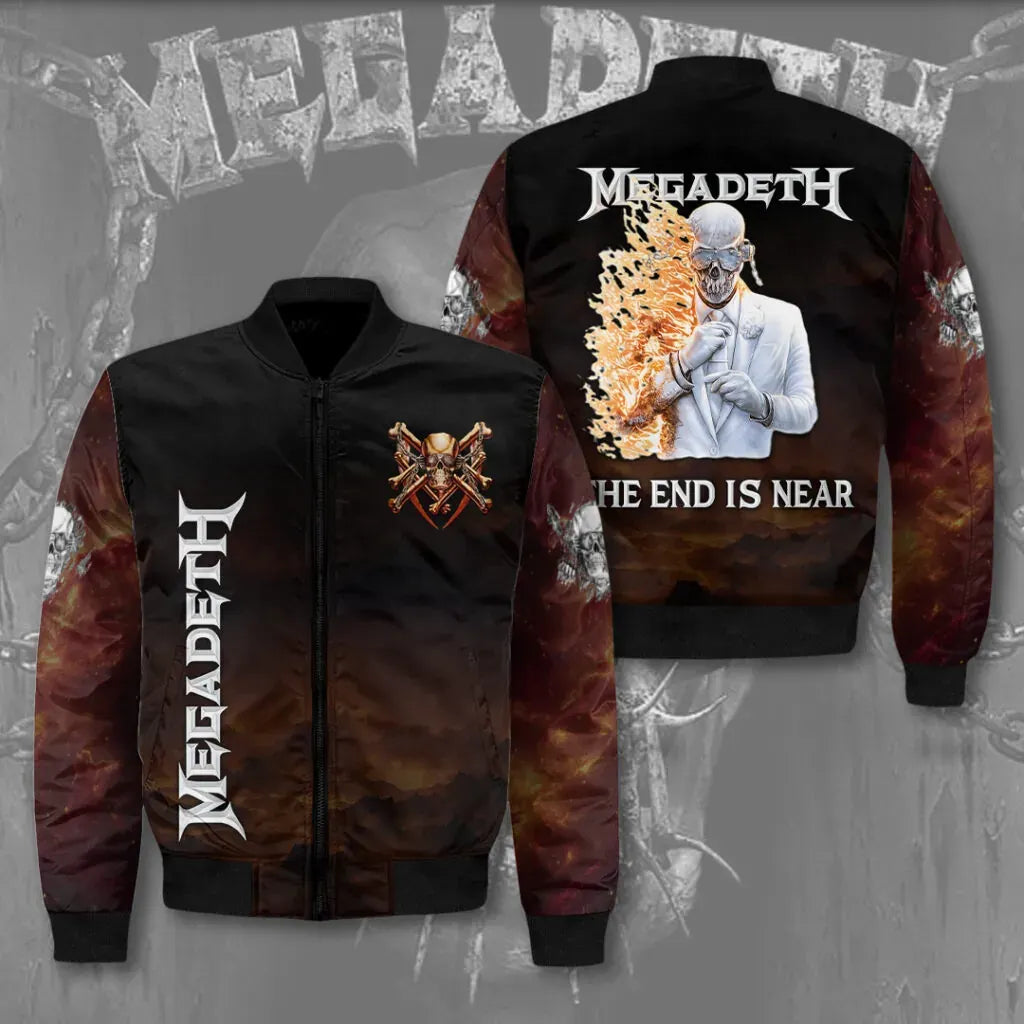 Men's American Thrash Metal Band Print Jacket