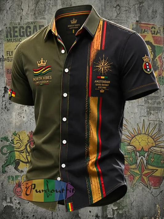 Retro Reggae-Themed Casual Shirt for Fans