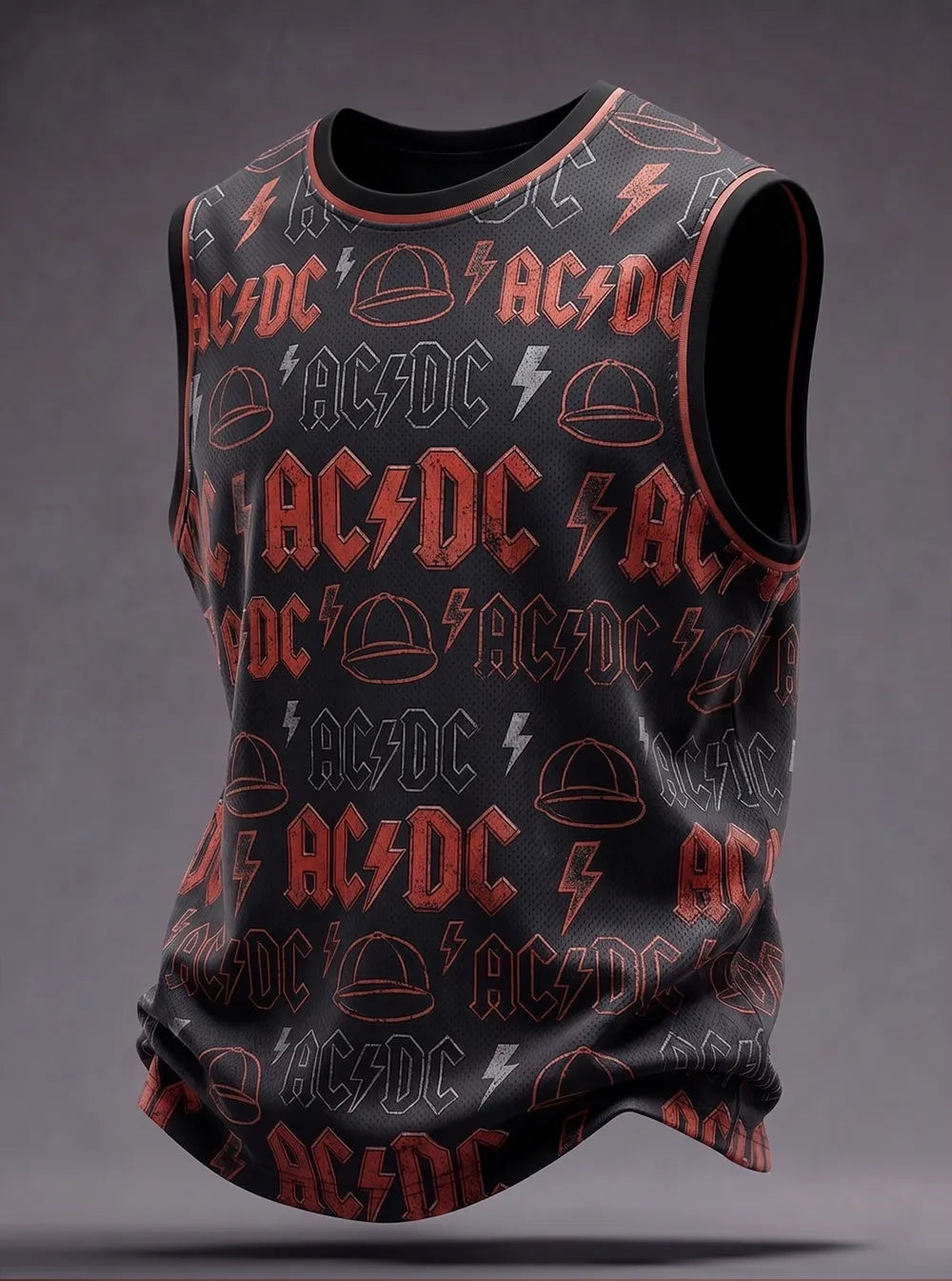 Men's Retro AC/DC Band Rock Fan Sleeveless Tank Top