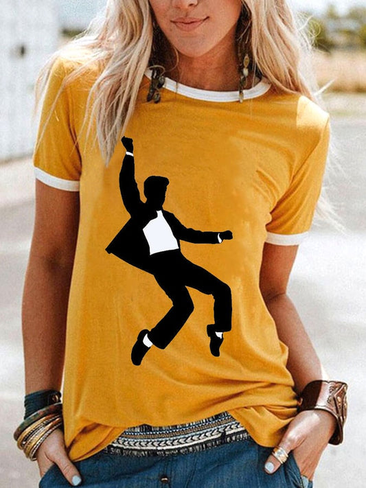 Women's Legendary Singer Actor Silhouette Casual Tee