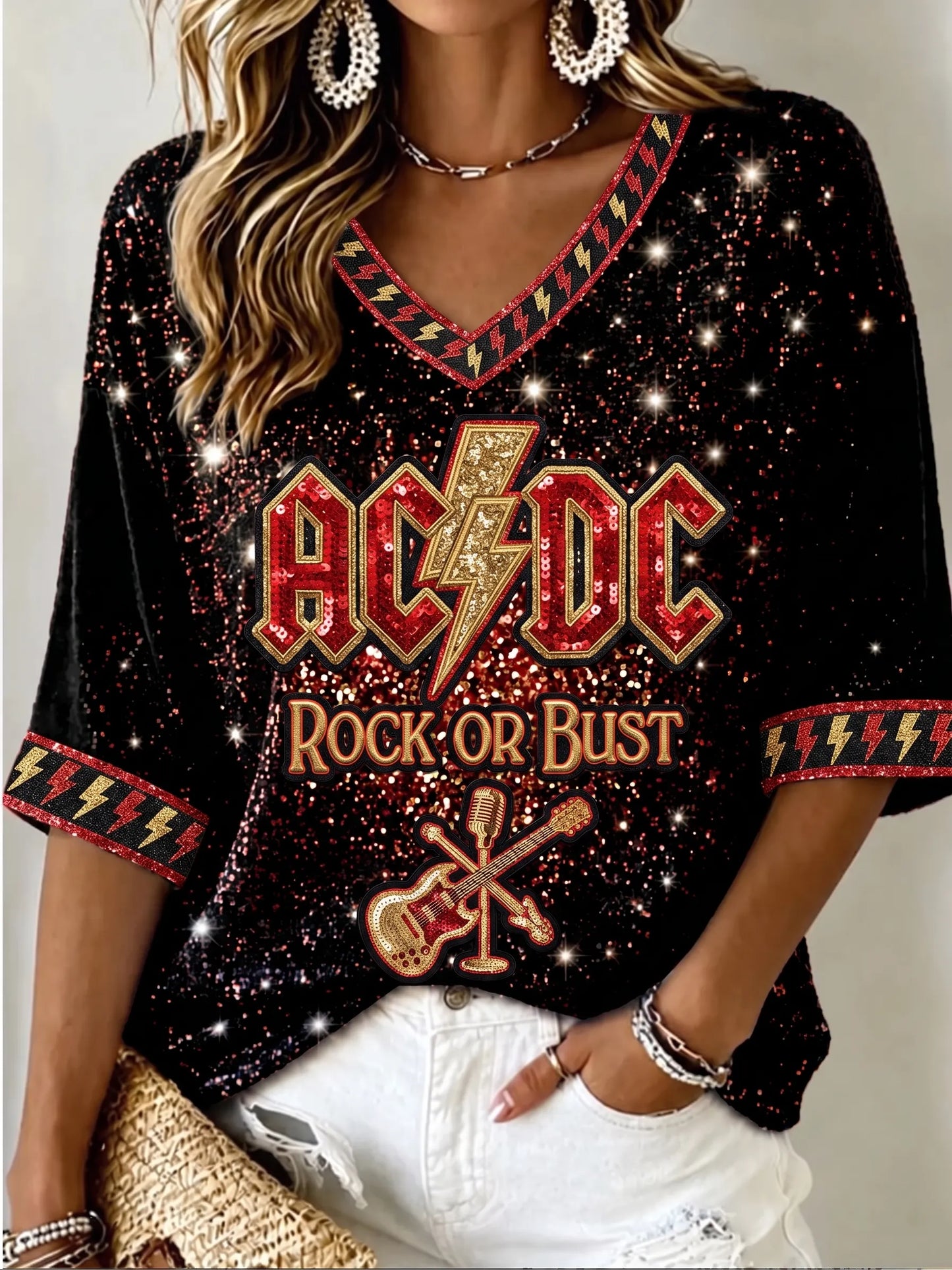 Women's Vintage AC/DC Fan Top