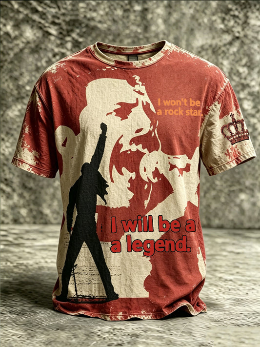 Men's Music-Print Casual Top