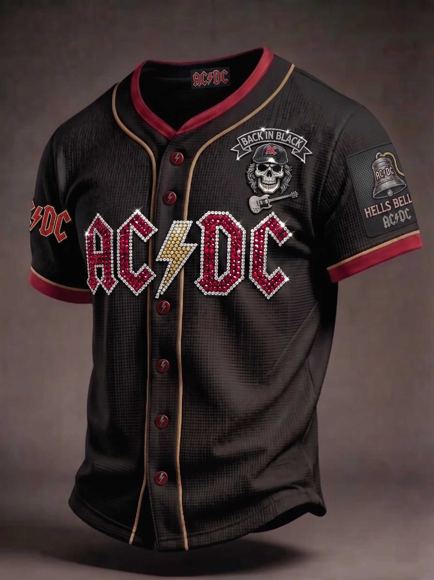 Men's Retro AC/DC Band Rock Fan Short-Sleeve Shirt