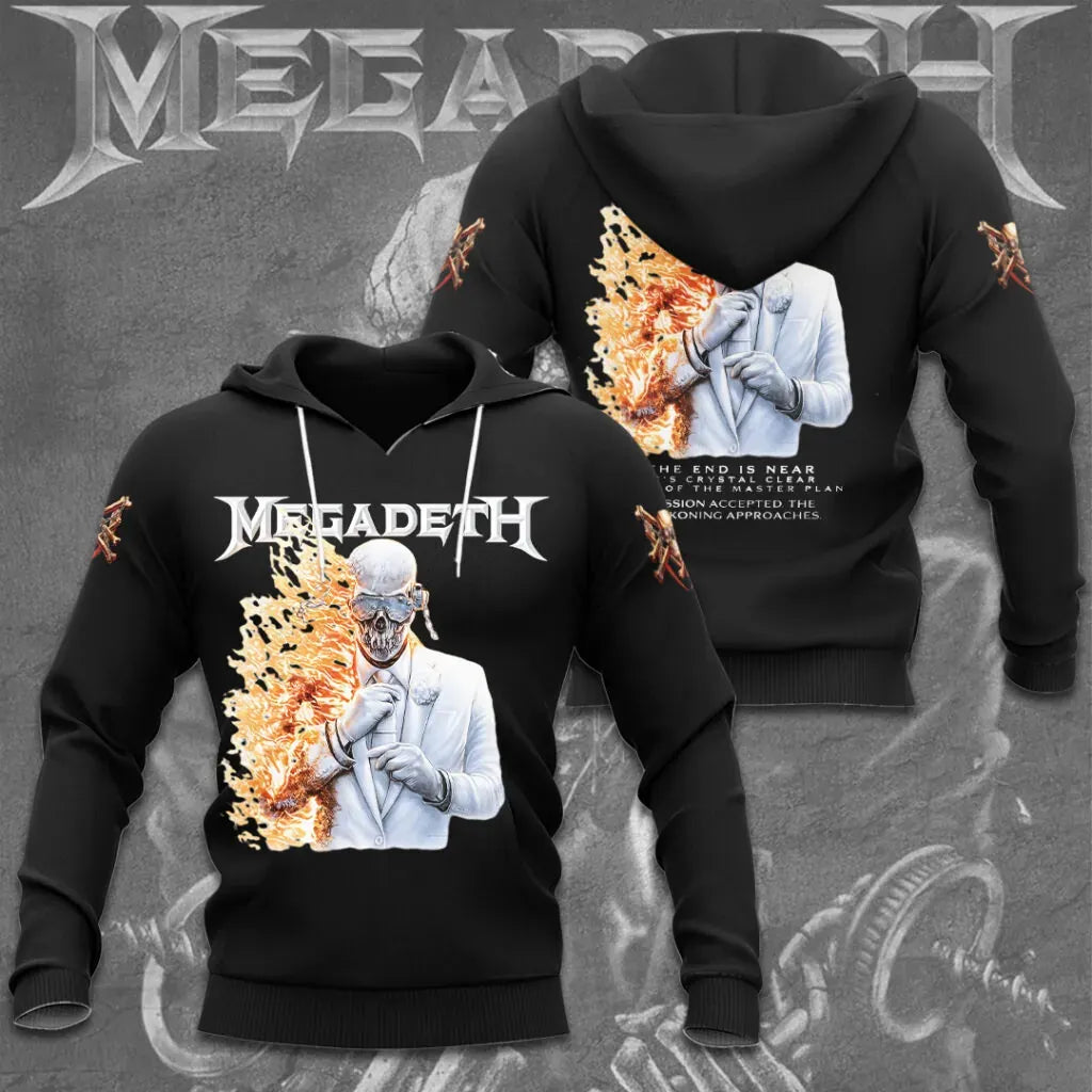 Men's American Thrash Metal Band Print Hoodie