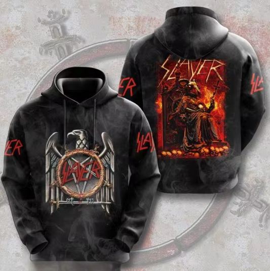 Men's American Thrash Metal Band Print Hoodie