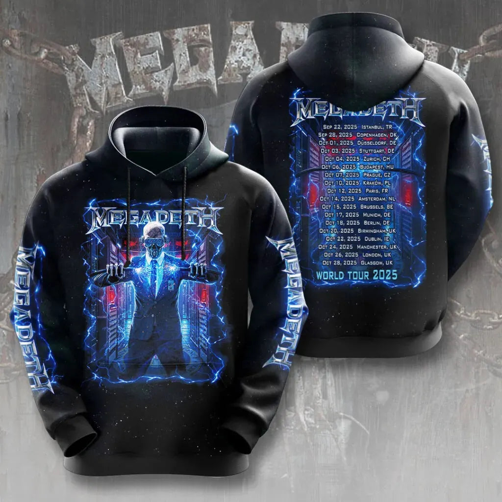 Men's American Thrash Metal Band Print Hoodie