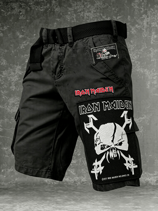 Men's Cargo Pants with England Heavy Metal Band Print