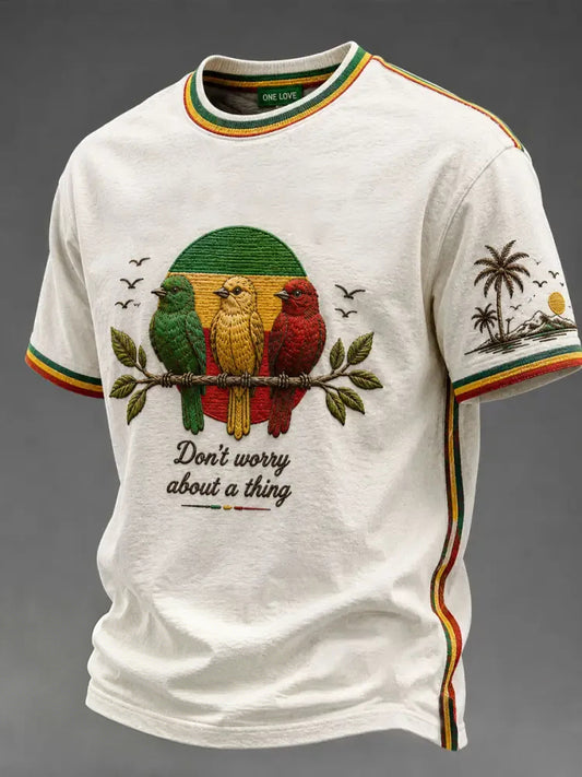 Men's 'Every Little Thing Is Gonna Be Alright' Printed Casual T-Shirt