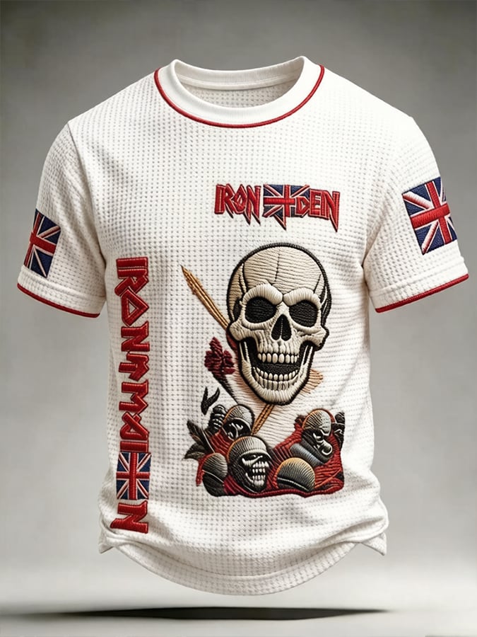 Men's England Heavy Metal Band Short-Sleeve Crew Neck Printed T-Shirt