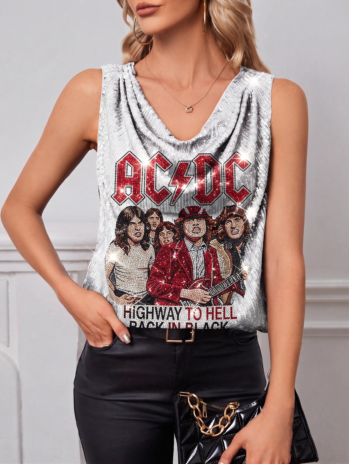 Women's AC/DC Rock And Heavy Metal Sleeveless Fan Vest