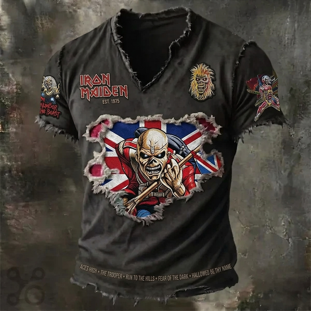 Vintage Iron Maiden V-neck T-shirt