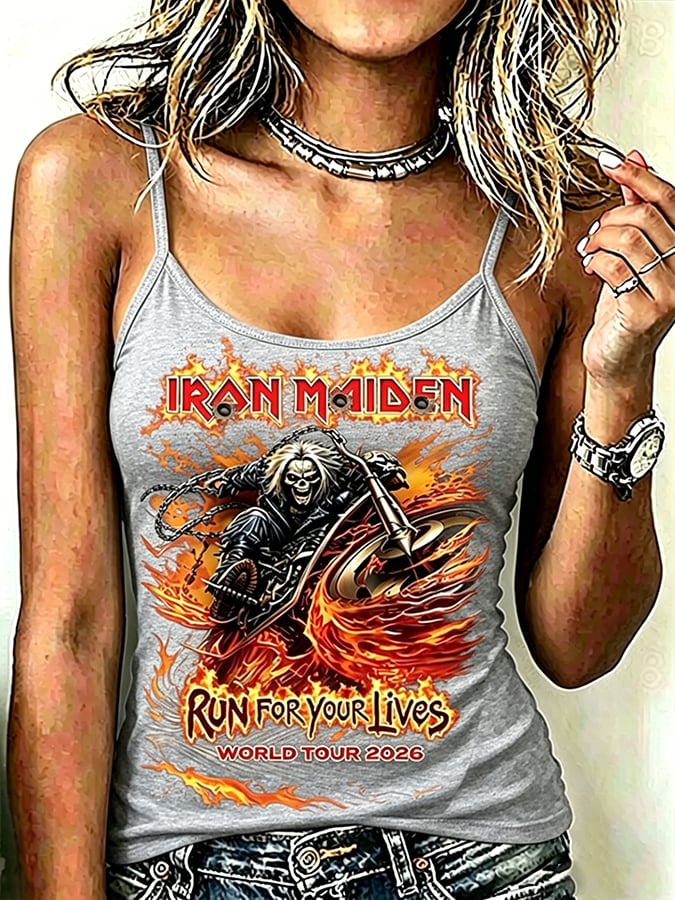 Retro women's Strapless with heavy metal band theme
