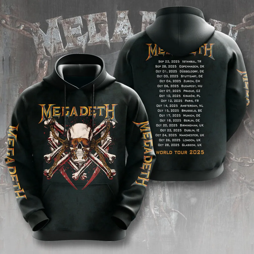 Men's American Thrash Metal Band Print Hoodie