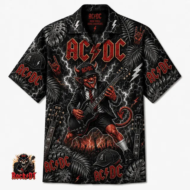 Men's Retro AC/DC Band Rock Fan Shirt