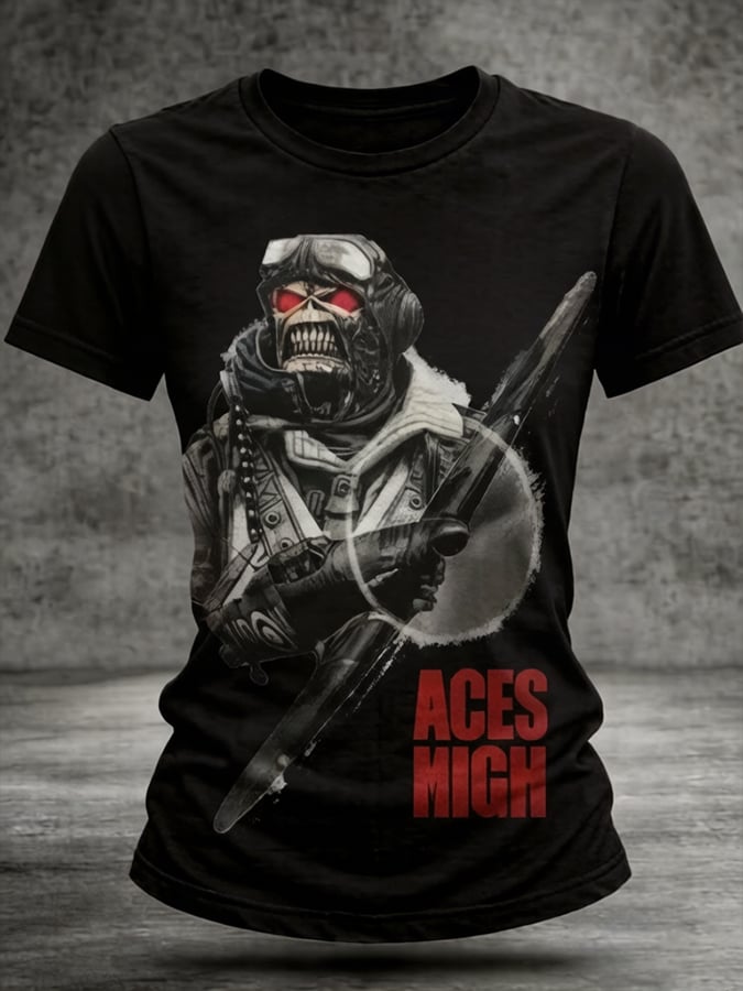 Women's England Heavy Metal Band Short-Sleeve Printed T-Shirt