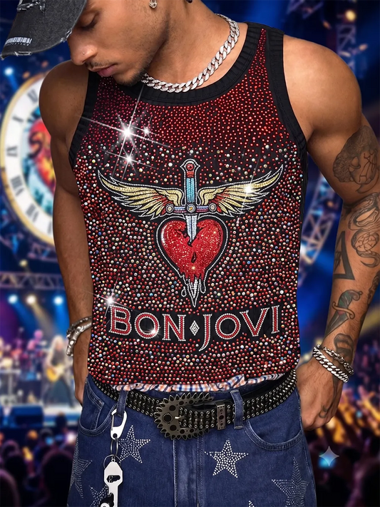 Vintage Bon Jovi Fan Sparkling Tank Top