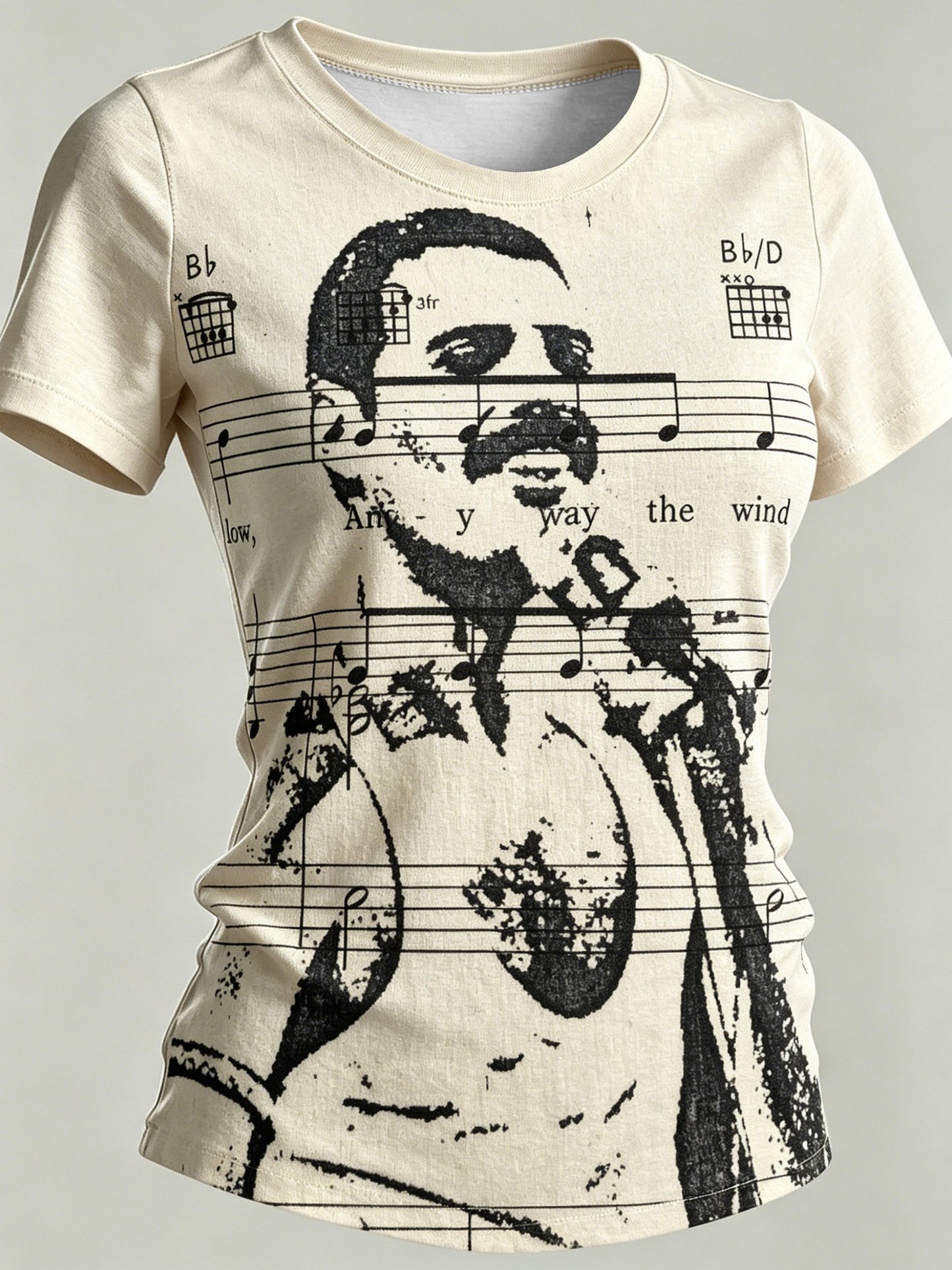 Women's Music-Print Casual Top