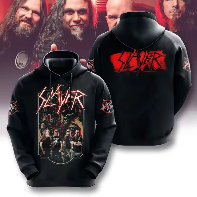 Men's American Thrash Metal Band Print Hoodie