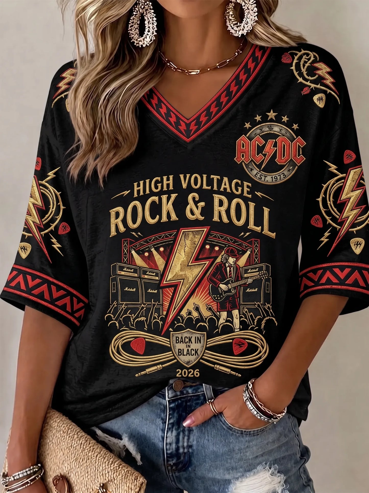 Women's Vintage AC/DC Fan Top