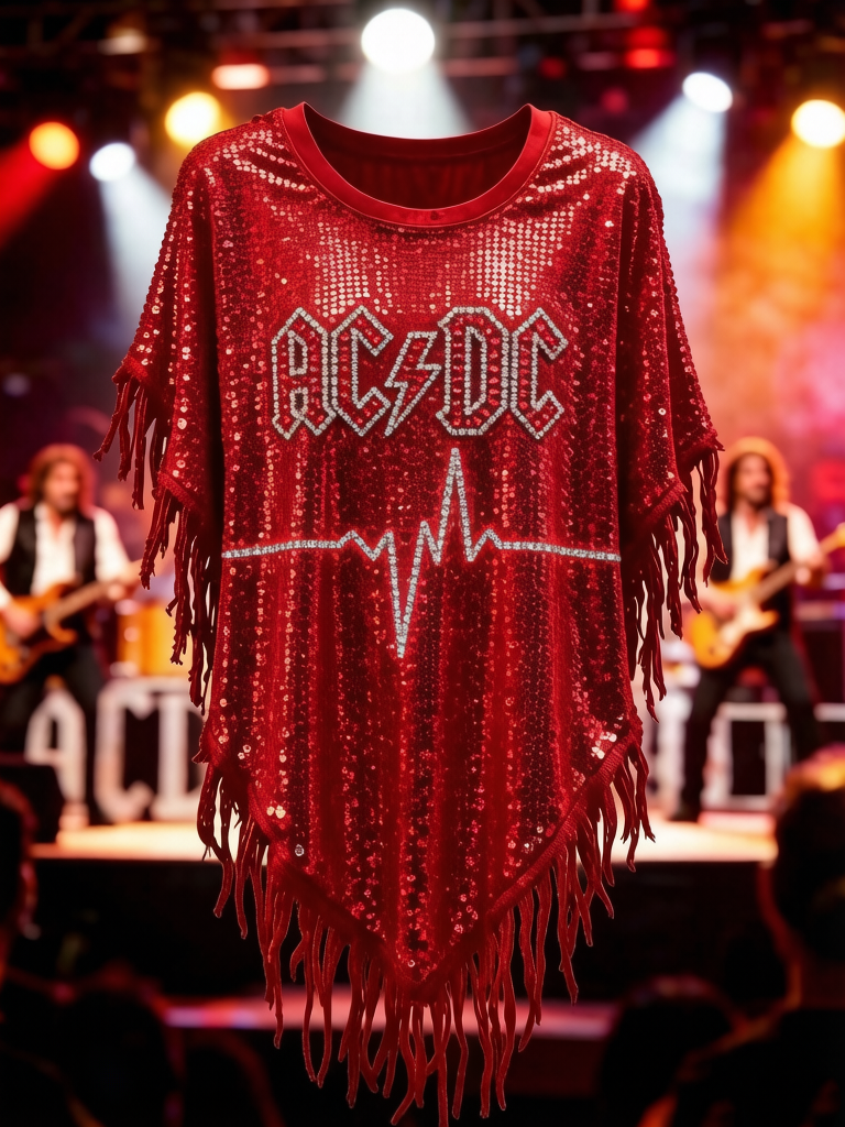 Women's Casual ACDC Print T-Shirt