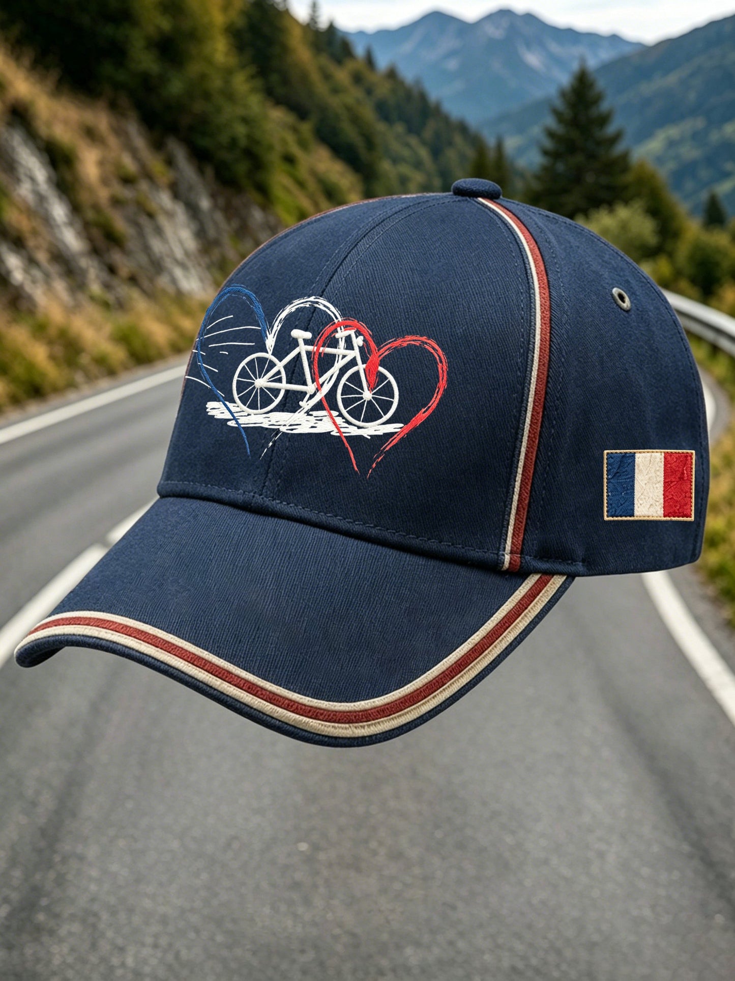 Unisex French Bicycle Print Casual Hat