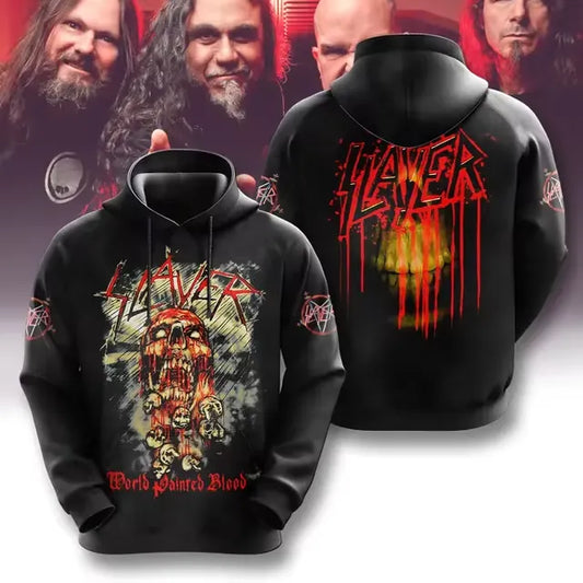 Men's American Thrash Metal Band Print Hoodie