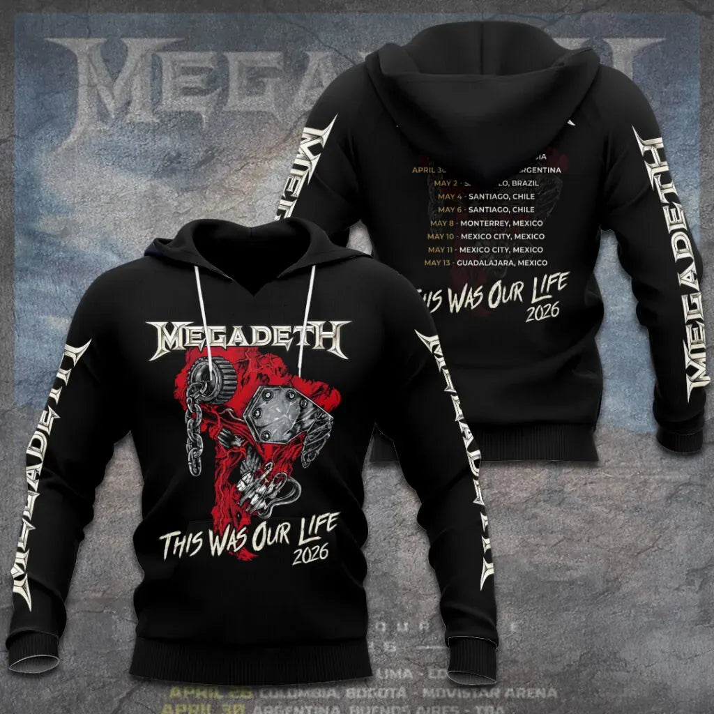 Men's American Thrash Metal Band Print Hoodie