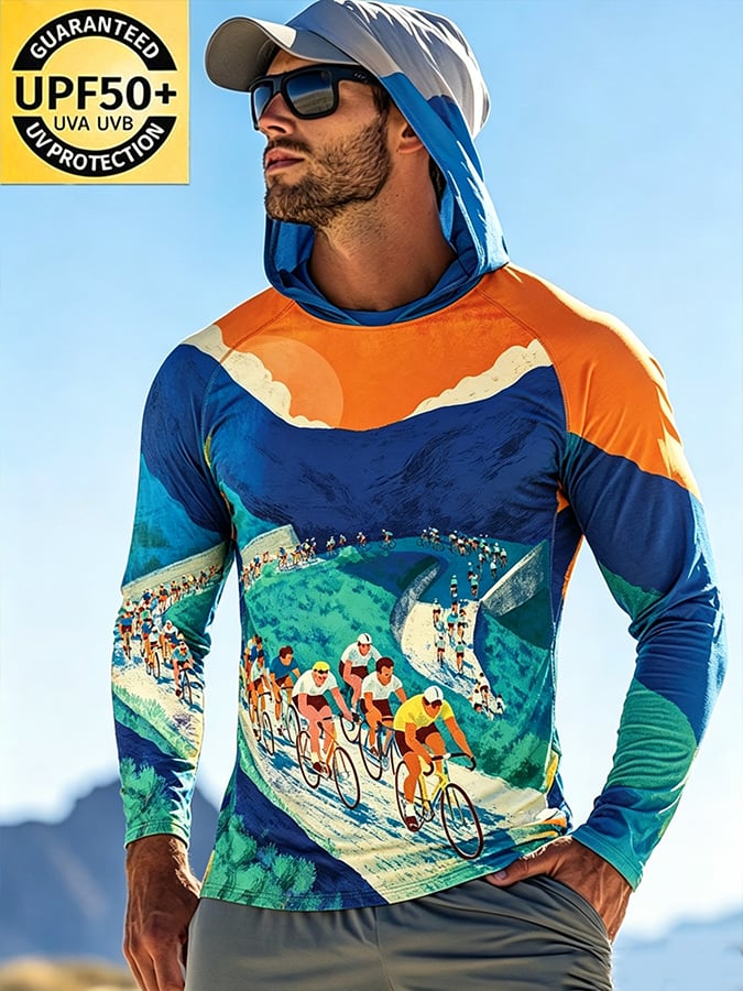 Men's Tour de France Short-Sleeve Hooded Sun-Protection Shirt