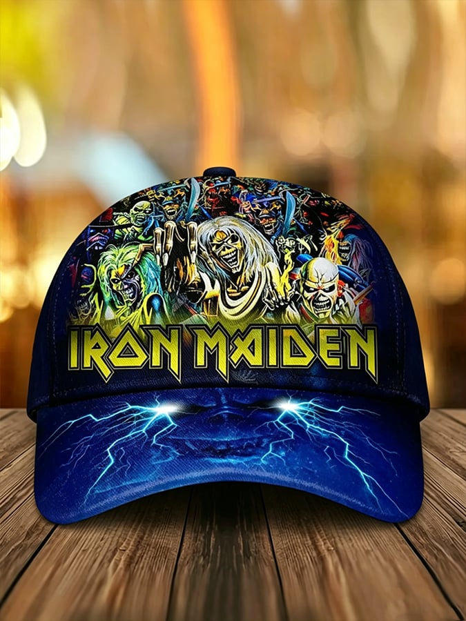 Metal-style retro washed baseball cap
