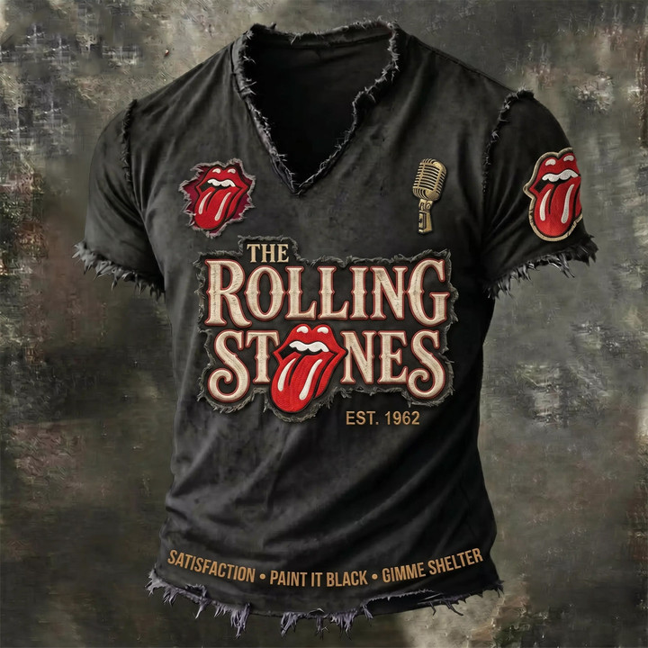 Men's British Rock Band Print Casual T-Shirt