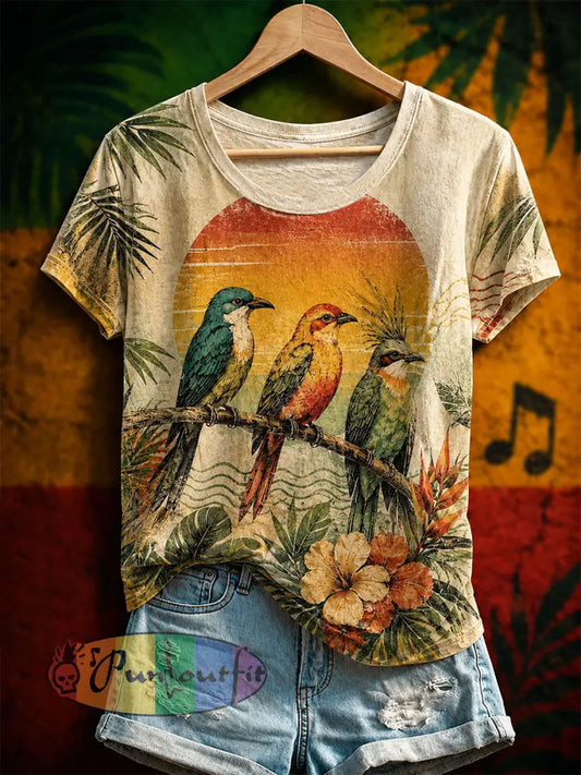 Women's 'Every Little Thing Is Gonna Be Alright' Printed Casual T-Shirt